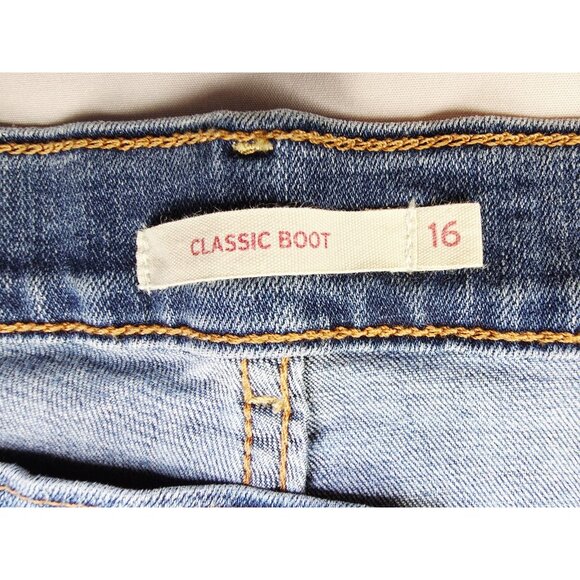 Levis 33X34 Size 16L Womens Classic Bootcut Blue Denim 5 Pocket Logo Tag Jeans - Picture 5 of 14